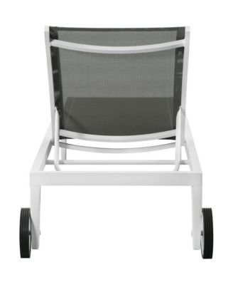 Nizuc Grey Mesh Water Resistant Fabric Outdoor Patio Chaise Lounge Chair