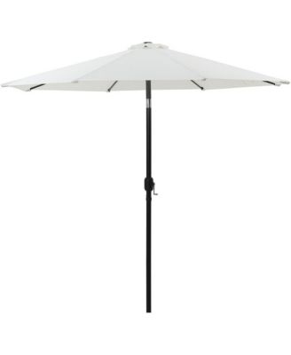 Fiji White Fabric / Matte White Aluminum Patio Umbrella with Base Sets