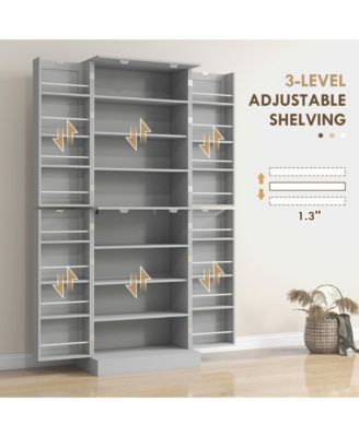 65&amp;quot; Kitchen Pantry Cabinet with Adjustable Shelves Spick Racks