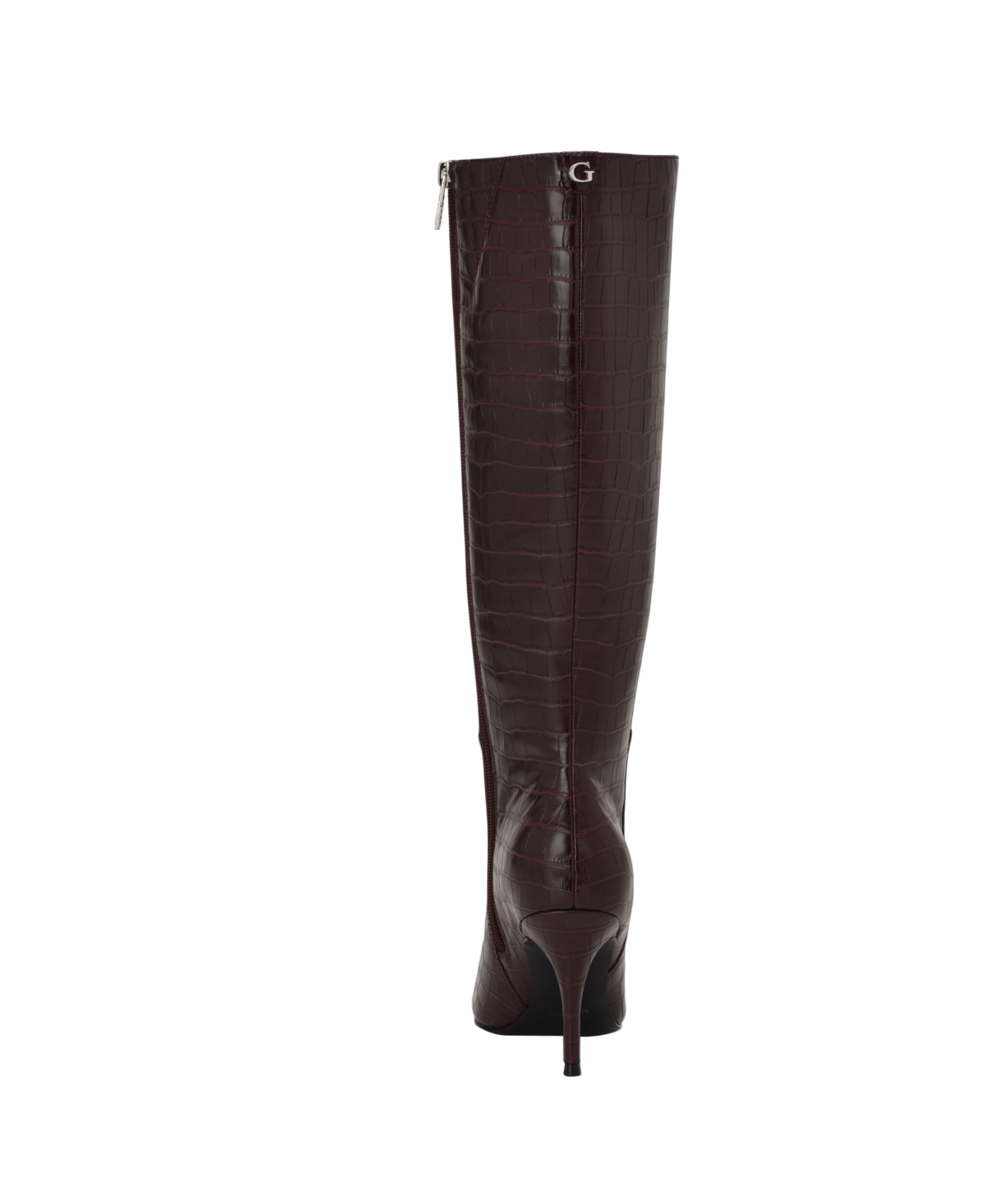 Guess Gressa Knee High Pointed Toe Boot In Brown