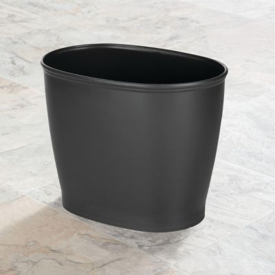 Oval 2.1 Gallon / 8 Liter Plastic Trash Can, Black, Made in USA