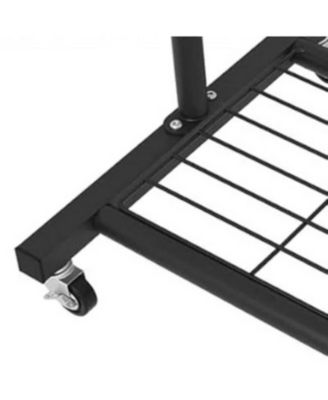 Modern Garment Rack with Clothes Hanging Rod and Lockable Wheels for Easy Mobility