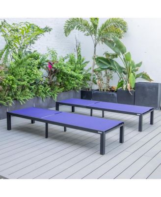 Marlin Patio Chaise Lounge Chair With Black Aluminum Frame, Set of 2