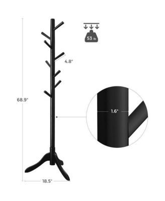 Space-Saving Solid Wood Coat Rack with Modern Design for Entryway or Bedroom