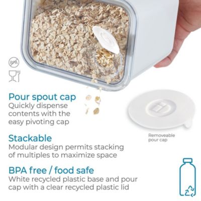 Large Airtight Canister with Removable Pour Cap - White