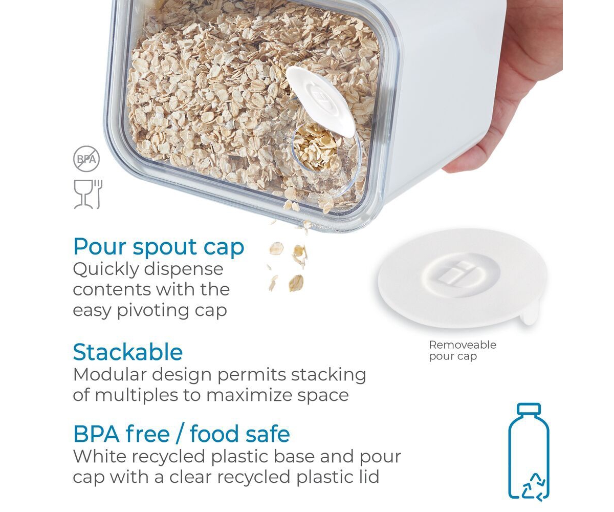 iDesign Large Airtight Canister with Removable Pour Cap - White