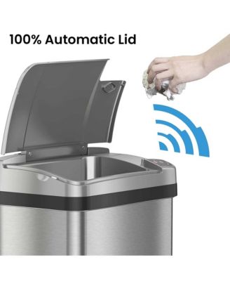 16-Liter Stainless Steel Sensor Trash Can with AbsorbX Odor Filter for Bathroom