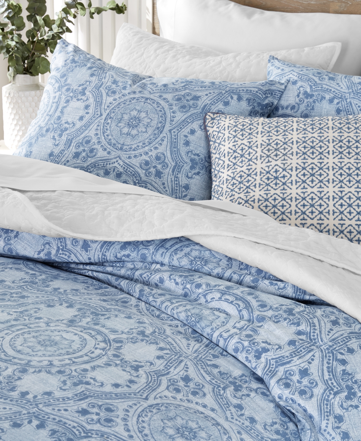 Charter Club Lyra Medallion 3-pc. Comforter Set, King, Macy's Exclusive In Blue