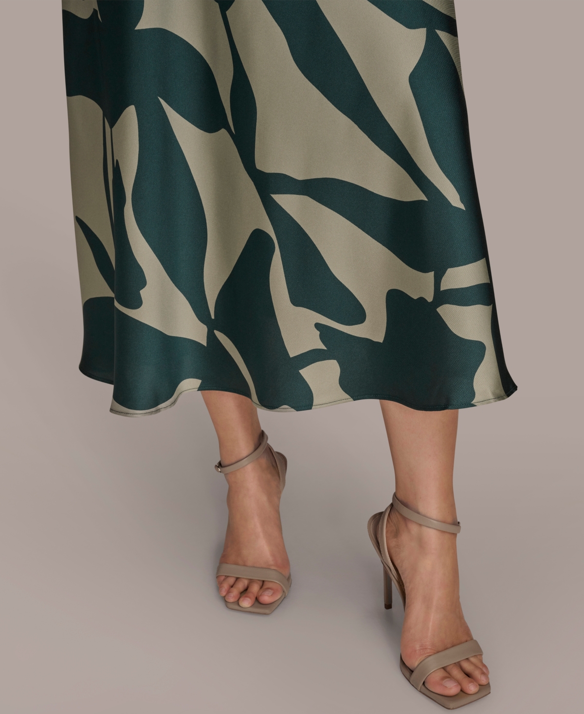 Donna Karan New York Poly Print Sleeveless Gown In Green