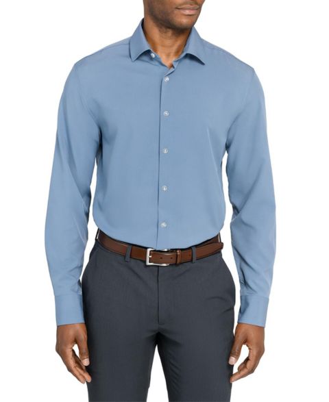 Мужская рубашка ConStruct Solid Performance Stretch Cooling Comfort Dress Shirt, цвет: Hydrangea