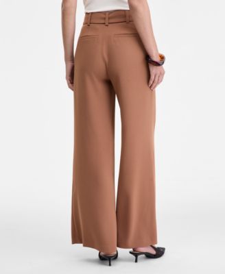 Women's Belted High-Rise Wide-Leg Pants, Macy's Exclusive