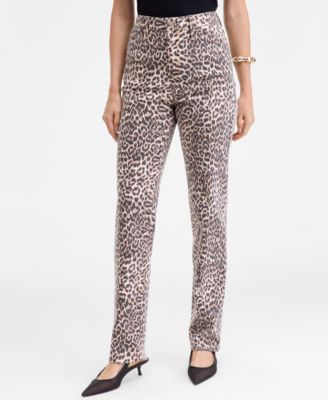 Women's Leopard-Print Straight-Leg Jeans, Macy's Exclusive