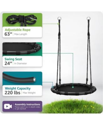 Fabric Spinner Swing 24 inch diameter black