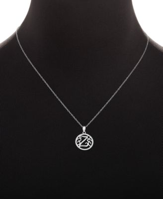 Cubic Zirconia Pav&eacute; Monogram Z Pendant 18" Necklace in Sterling Silver, Created for Macy's
