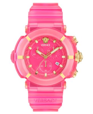 Men's Swiss Chronograph Real Active Pink Strap Watch 45mm