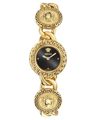 Versace - Women's Swiss La Greca Stud Icon Gold Ion Plated Link Bracelet Watch 28mm