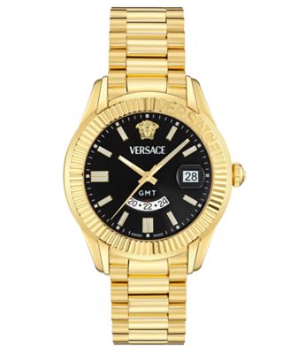 Versace - Men's Swiss Apodis GMT Gold Ion Plated Bracelet Watch 41mm