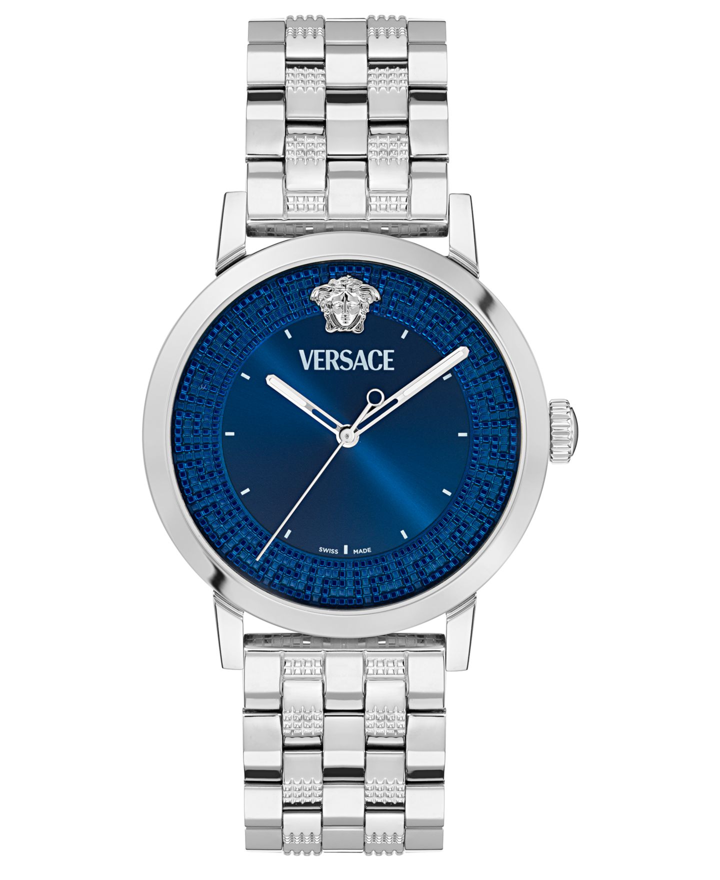 Мужские часы Versace Swiss Albireo Stainless Steel Bracelet Watch 40mm — фото 1