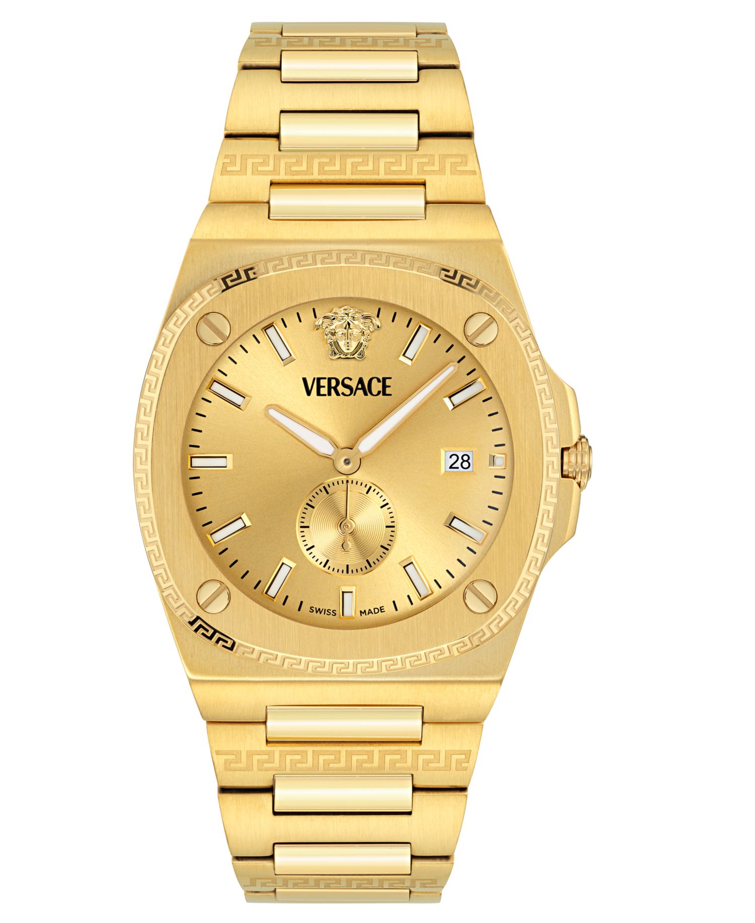 Men's Swiss Tolomeo Gold Ion Plated Bracelet Watch 40mm