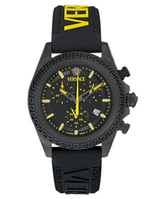 Versace - Men's Swiss Chronograph Fornax Black Silicone Strap Watch 43mm