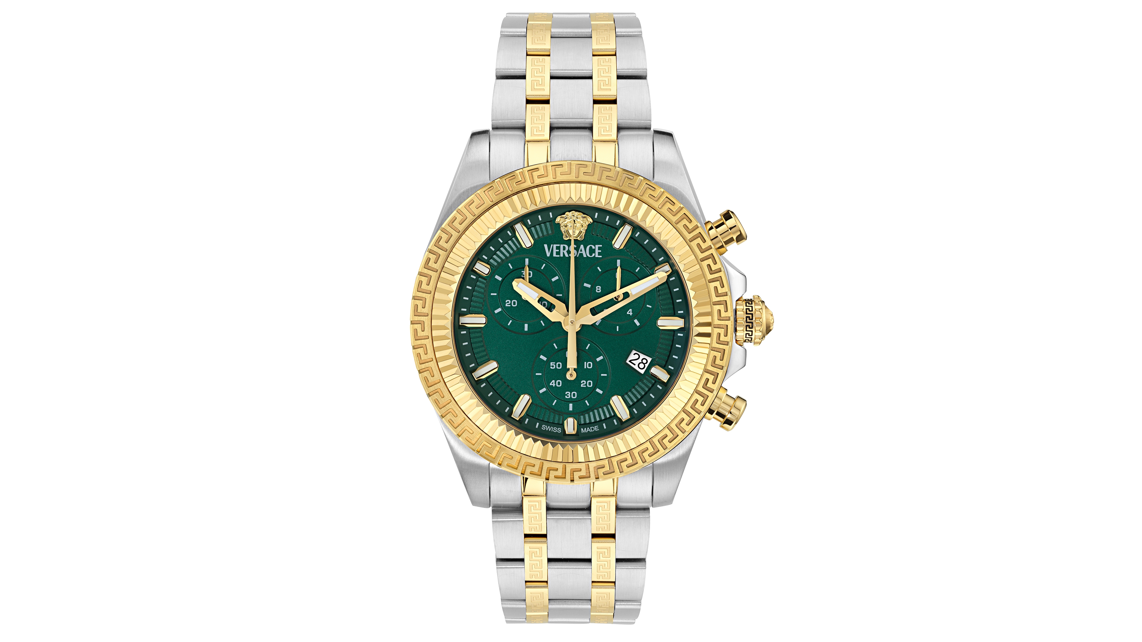 Versace Men's Swiss Chronograph Fornax Two-Tone Bracelet Watch 43mm