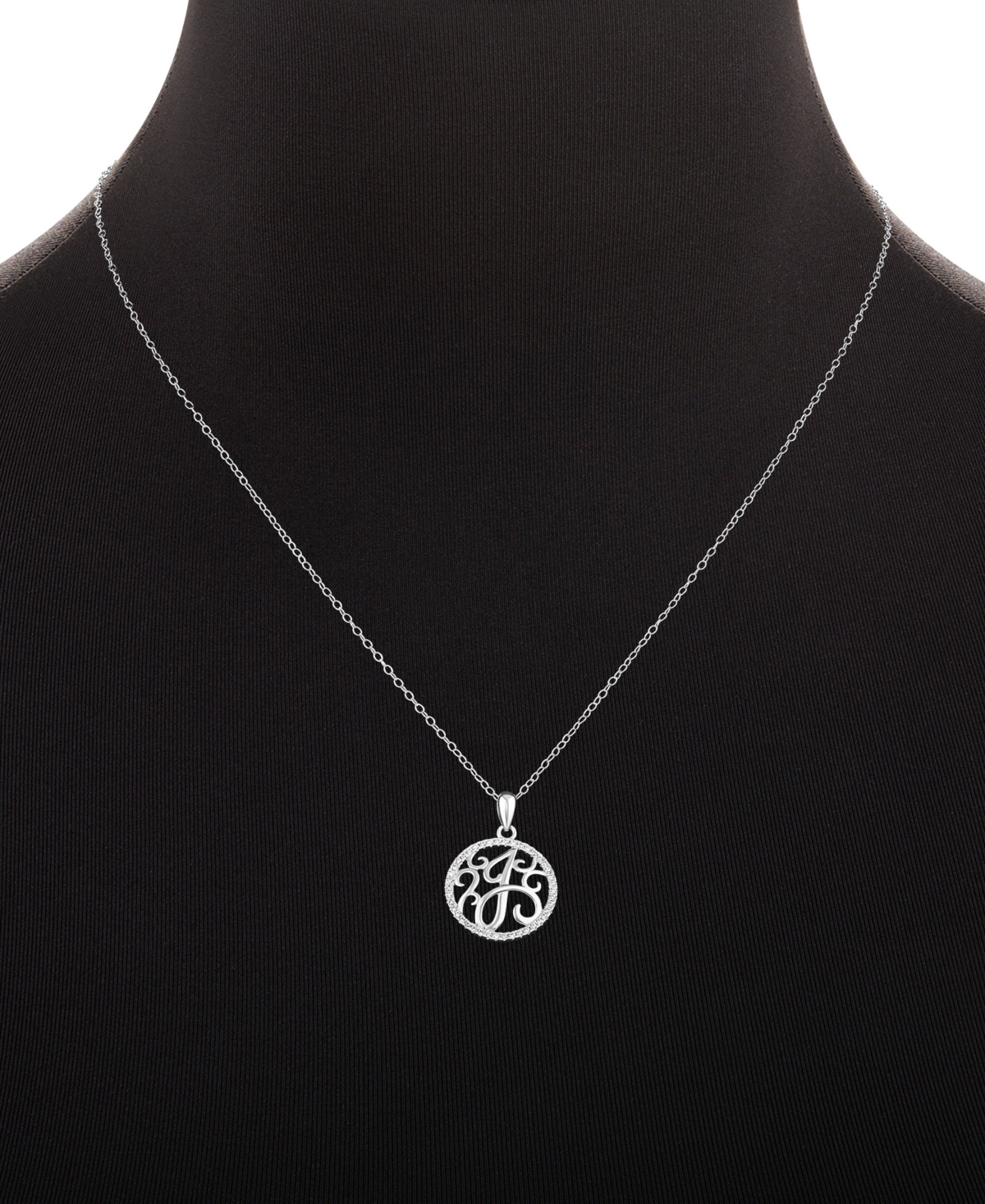 Giani Bernini Cubic Zirconia Filigree Initial J Monogram 18" Pendant Necklace In Sterling Silver, Macy's Exclusive In Metallic