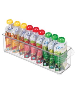 Stackable Fridge Storage Bin with Handle, Set of 6, Clear, Made in USA