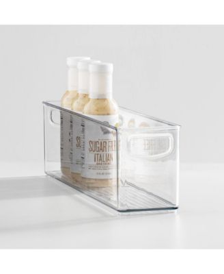 Plastic Stackable Pantry Bin with Handles, Set of 2, Clear, Made in USA