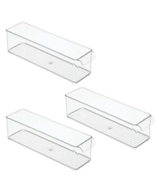 Set of 3 Stackable Fridge Storage Bin with Handle