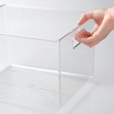 Plastic Storage Bin with Handles - Set of 4 - Clear - Made in USA