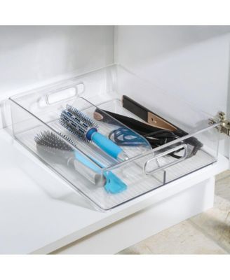 mDesign Divided Storage Bin for Fridge or Pantry, Set of 6, Clear, Made in USA