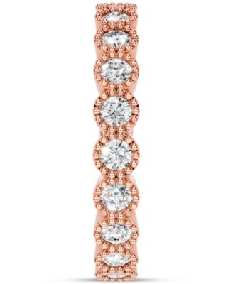 Diamond Milgrain Bead Frame Eternity Band (1 ct. t.w.) in Platinum or 14k Gold