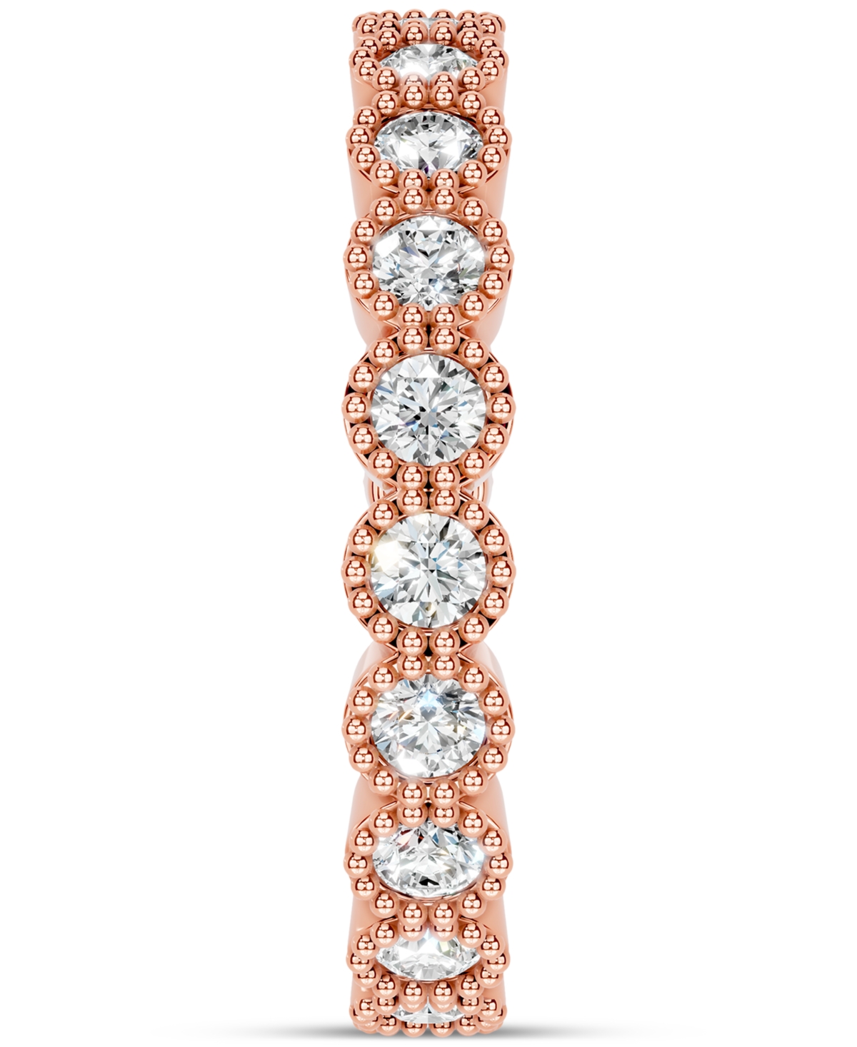 Macy's Diamond Milgrain Bead Frame Eternity Band (1 Ct. T.w.) In Platinum Or 14k Gold In Gold