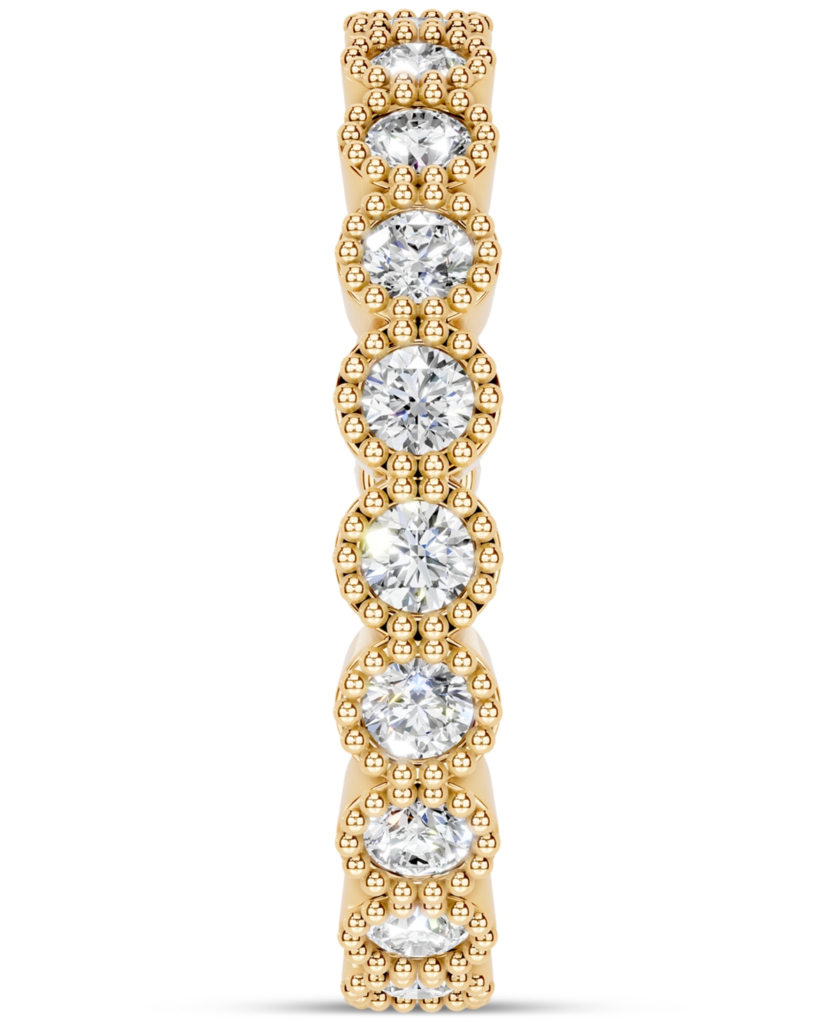 Macy's Diamond Milgrain Bead Frame Eternity Band (1 Ct. T.w.) In Platinum Or 14k Gold In Gold