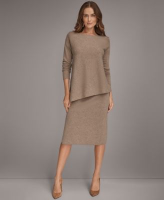 Women's Pull-On Cashmere Skirt with Side Slit