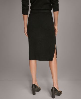 Women's Pull-On Cashmere Skirt with Side Slit