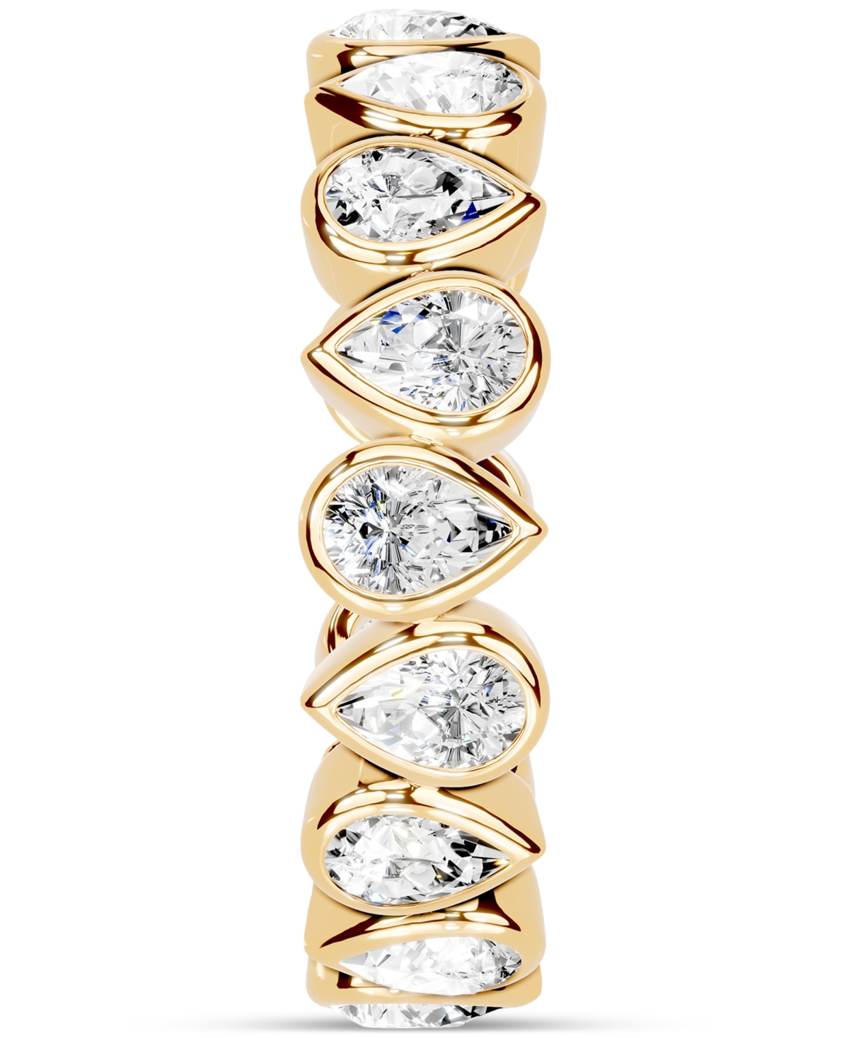 Macy's Diamond Pear Bezel Eternity Band (2 Ct. T.w.) In Platinum Or 14k Gold In Gold