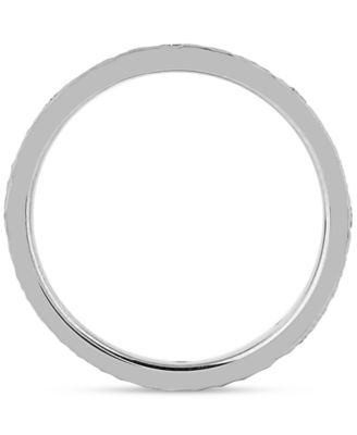 Diamond Studded Textured Band (1/4 ct. t.w.) in Platinum or 14k Gold