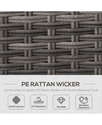 Patio Furniture Sectional Sofa w/ Ottomans & Table,