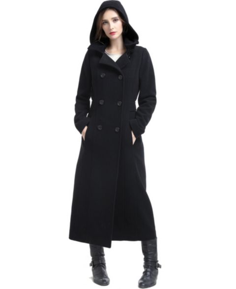 Женские куртки BGSD Mariel Wool Blend Hooded Long Walking Coat