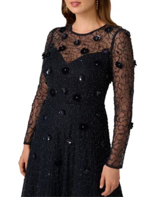 Petite Bead Velvet Midi Dress