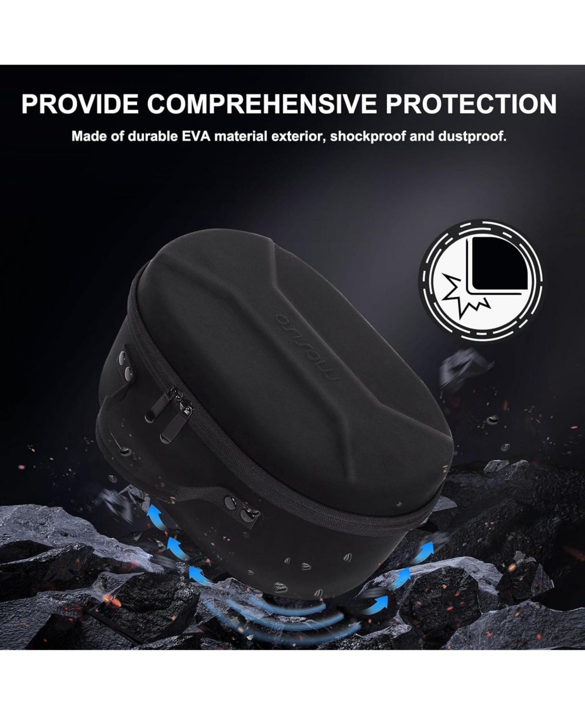 Mosiso Hard Carrying Case for Apple Vision Pro - Portable Lightweight Travel Bag with Small Case for Battery/Adapter/Cables, Black