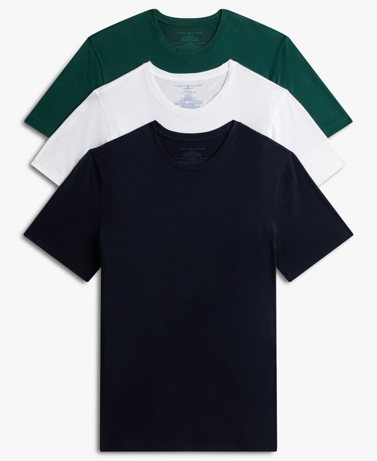 Мужская одежда Комплект классических хлопковых футболок с коротким рукавом и круглым вырезом горловины из 3 предметов