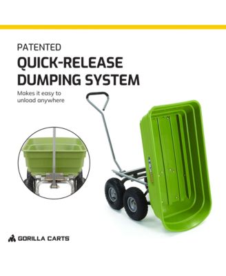 Heavy Duty Poly Yard Dump Cart, Lawn & Garden Wagon, 600 Lb, Green