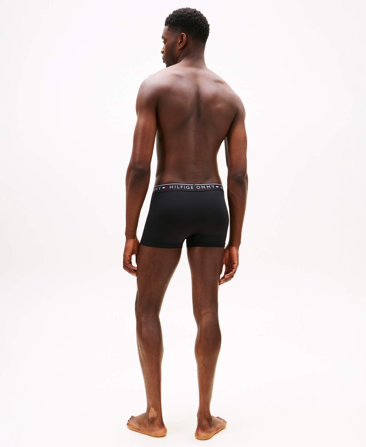 Tommy Hilfiger Set Of Three Organic Cotton-blend Boxers In Black