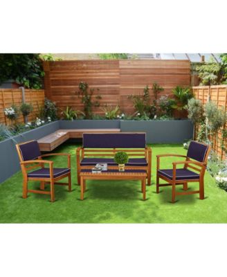 Wooden Patio Set Natural Oil