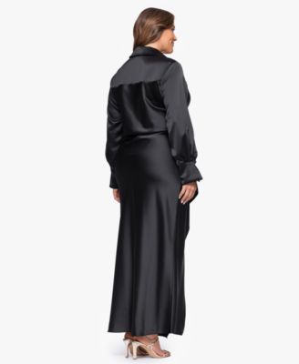 Plus-Size V-Neck Long Dress