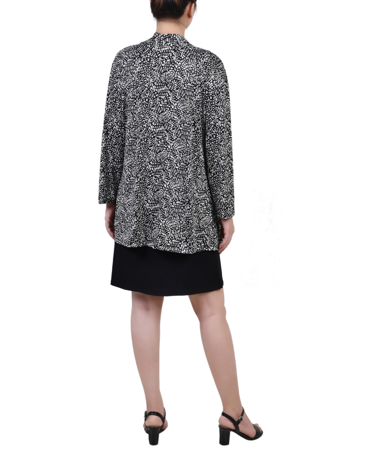 Ny Collection Petite Two Piece Dress Set In Gray