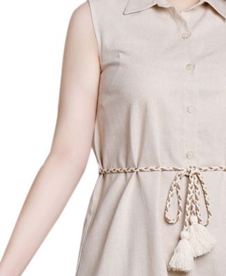Petite Slveless Belted Dress