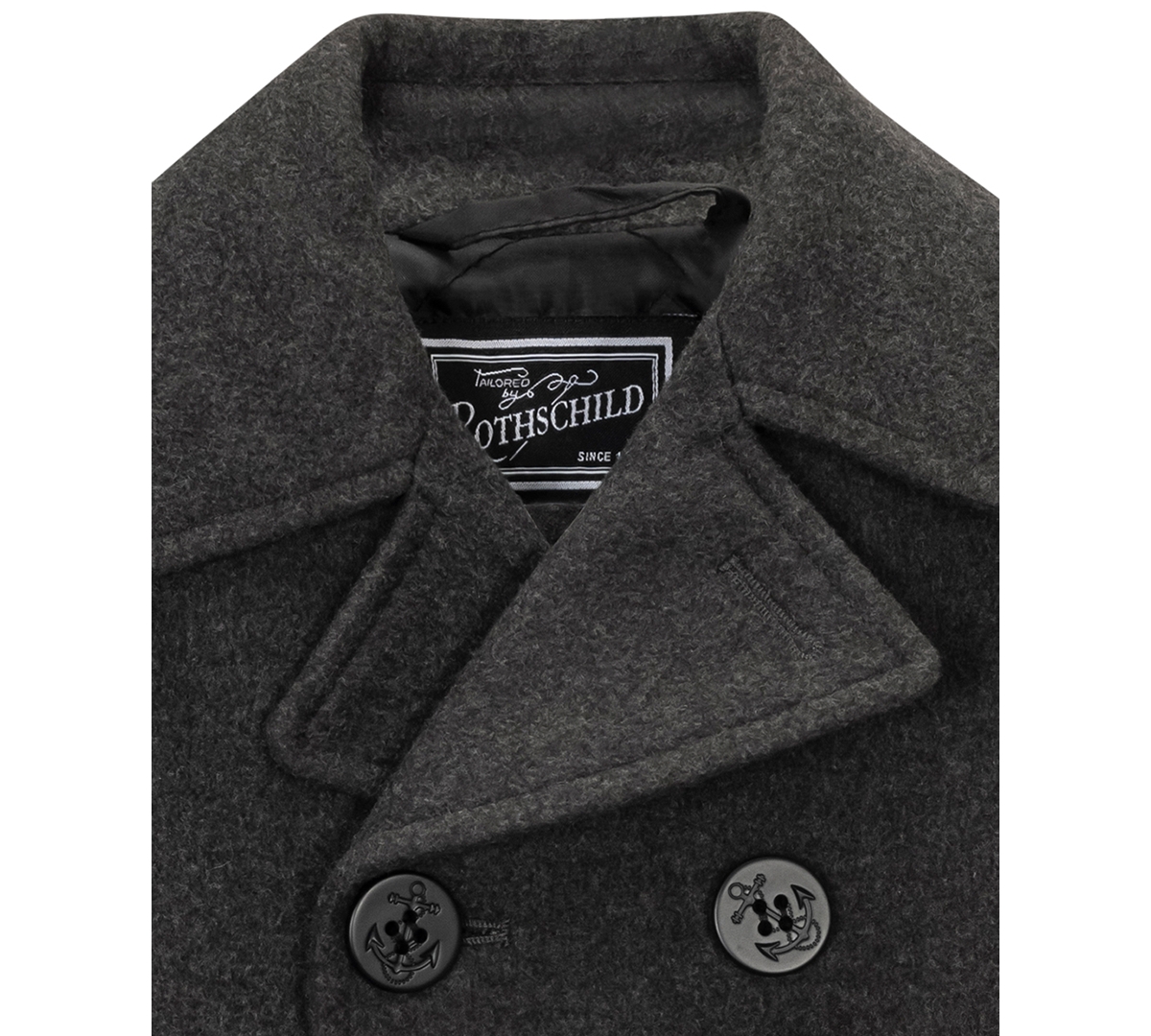 S Rothschild & Co Baby Kids Double-breasted Peacoat In Black